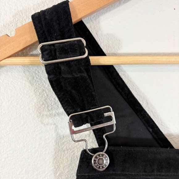 Vintage Liz Claiborne Black Velvet Overalls Size M Velour Cottage Farmhouse - Picture 5 of 12